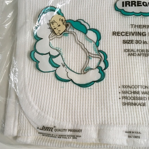 Baby Morgan White Receiving Blanket 100% Cotton Waffle 30 x 40 USA Made New - Picture 13 of 15